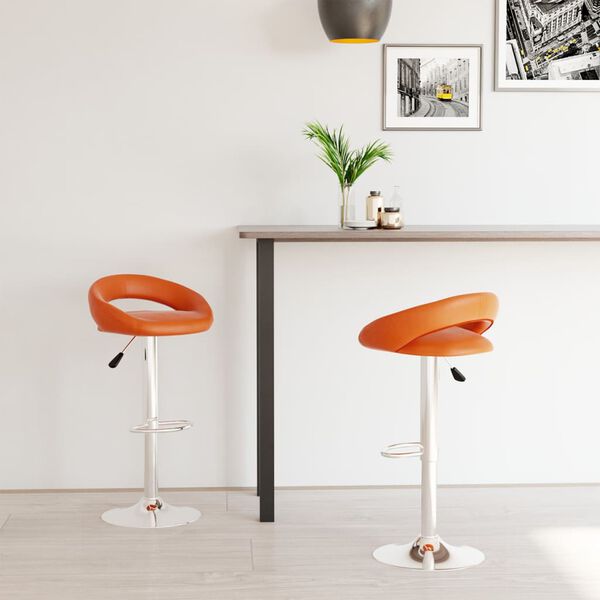 vidaXL Tabourets de bar lot de 2 orange similicuir
