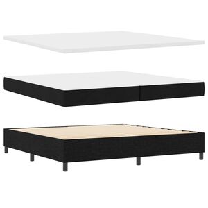 vidaXL Lit &agrave; ressorts avec matelas avec LED Noir 200 x 200 cm tissu