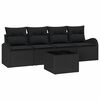 vidaXL Ensemble de canap&eacute; de jardin 5 pi&egrave;ces 4-Nombre de places Noir