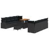 vidaXL Ensemble de canap&eacute; de jardin 11 pc Noir polyrotin