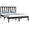 vidaXL Cadre de lit sans matelas noir bois de pin massif 140x190 cm