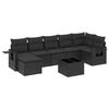 vidaXL Salon de jardin 8 pcs avec coussins noir r&eacute;sine tress&eacute;e