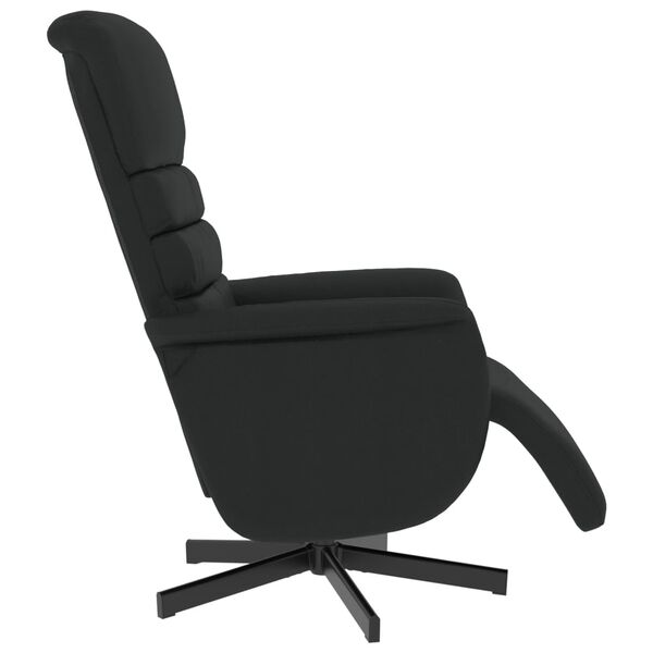 vidaXL Fauteuil inclinable avec repose-pieds noir similicuir