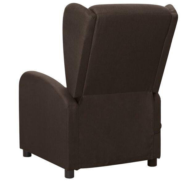 vidaXL Fauteuil de massage Marron fonc&eacute; Tissu