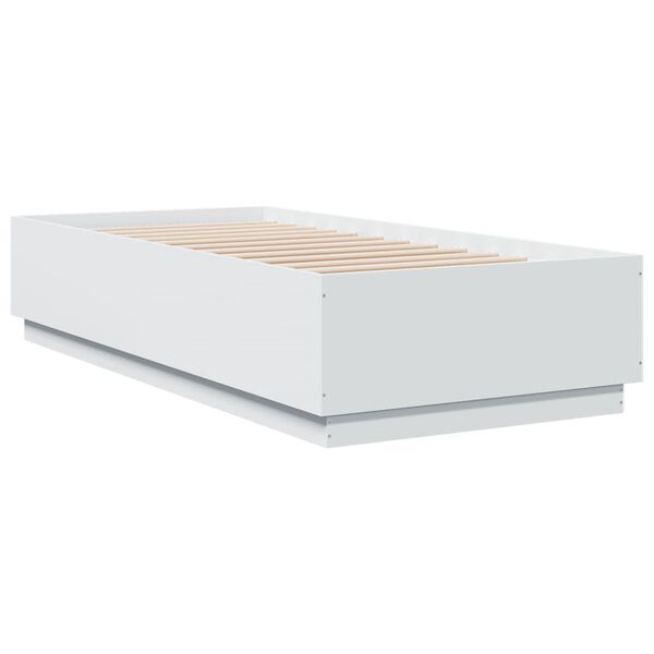 vidaXL Cadre de lit avec LED sans matelas blanc 100x200 cm