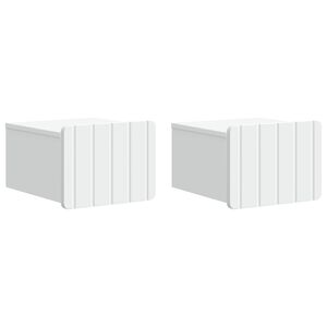 vidaXL Cabinet de chevet mural 2 pcs Blanc 33 x 34,5 x 24 cm