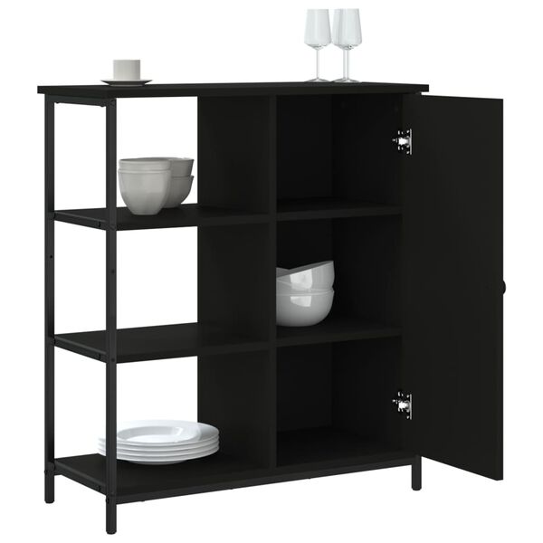 vidaXL Buffet noir 70x30x80 cm bois d'ingénierie