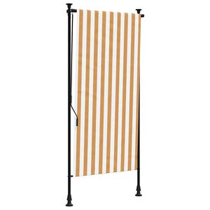vidaXL Store roulant d'ext&eacute;rieur orange et blanc 100x270cm tissu acier
