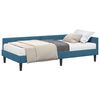 vidaXL Cadre de lit d'angle avec matelas Autre 2 pi&egrave;ces Bleu Velours