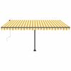 vidaXL Auvent automatique capteur de vent/LED 450x300cm Jaune et blanc