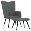 vidaXL Chaise de relaxation avec tabouret Gris fonc&eacute; Tissu