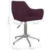 vidaXL Chaises pivotantes &agrave; manger lot de 6 violet tissu