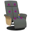 vidaXL Fauteuil inclinable de massage et repose-pieds gris fonc&eacute; tissu