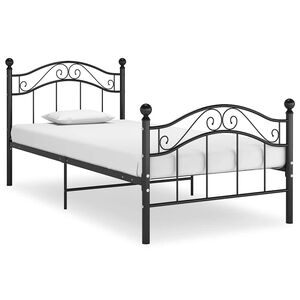 vidaXL Cadre de lit sans matelas noir m&eacute;tal 90x200 cm