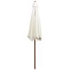 vidaXL Parasol avec poteau en bois 270 x 270 cm Blanc cr&egrave;me