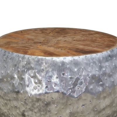 vidaXL Table basse Aluminium Teck 60 x 60 x 30 cm