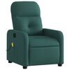 vidaXL Fauteuil inclinable de massage vert foncé tissu