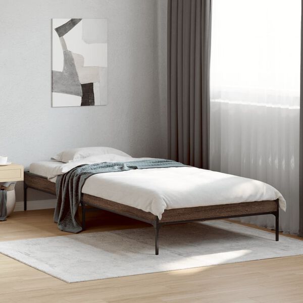 vidaXL Cadre de lit sans matelas ch&ecirc;ne marron 90x190 cm