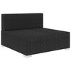 vidaXL Si&egrave;ge central sectionnel 1 pc et coussins R&eacute;sine tress&eacute;e Noir