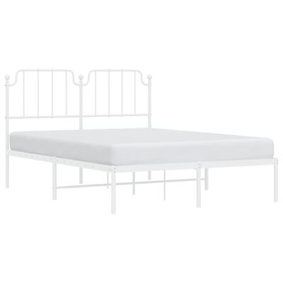 vidaXL Cadre de lit métal sans matelas et tête de lit blanc 135x190 cm