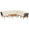 vidaXL 9 pc Bois d'acacia massif et corde Naturel