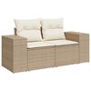 vidaXL Salon de jardin avec coussins 7 pcs beige r&eacute;sine tress&eacute;e