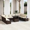 vidaXL Ensemble de canapé de jardin 11 pcs Marron Poly rotin