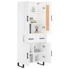 vidaXL Buffet haut Blanc 69,5x34x180 cm Bois d'ing&eacute;nierie