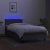 vidaXL Sommier &agrave; lattes de lit avec matelas et LED Gris fonc&eacute; 90x200cm