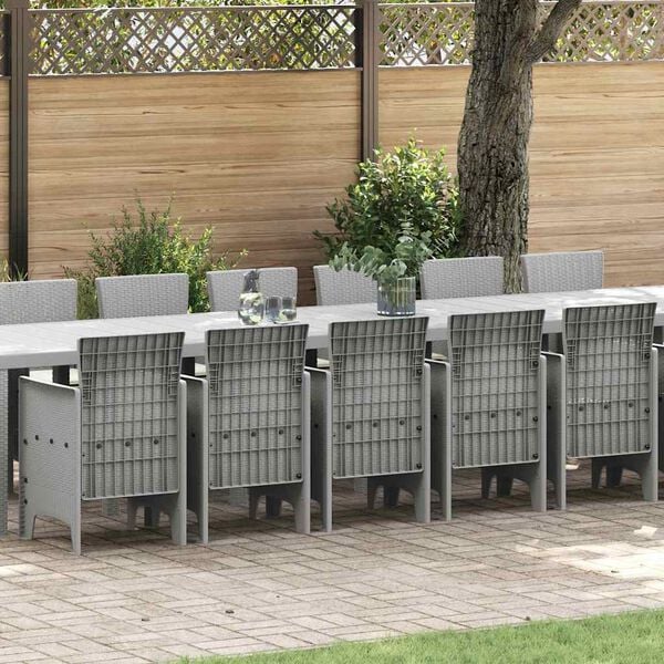 vidaXL Ensemble de salle &agrave; manger de jardin avec coussins 17 pcs