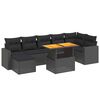 vidaXL Salon de jardin 8 pcs avec coussins noir r&eacute;sine tress&eacute;e