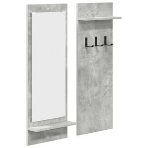 vidaXL Porte-manteau mural avec &eacute;tag&egrave;re Gris b&eacute;ton 70 x 10 x 90 cm