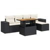 vidaXL Salon de jardin 6 pcs avec coussins noir r&eacute;sine tress&eacute;e