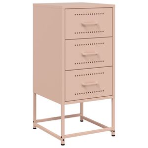 vidaXL Table de chevet rose 36x39x78 cm acier