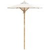 vidaXL Parasol de jardin Blanc cr&egrave;me &Oslash; 150 x 210 cm Bambou