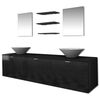 vidaXL 8 pi&egrave;ces de mobilier de salle de bain et lavabo Noir