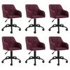 vidaXL Chaises pivotantes &agrave; manger lot de 6 violet tissu