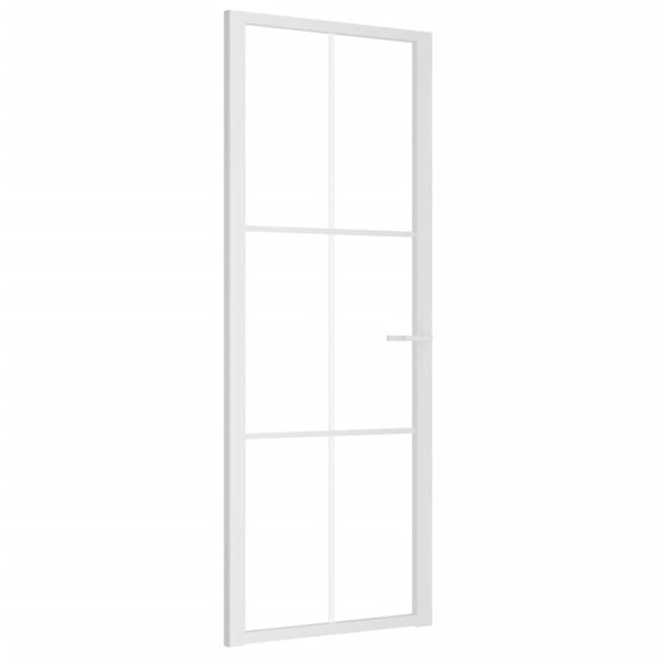 vidaXL Porte int&eacute;rieure 76x201,5 cm Blanc Verre ESG et aluminium