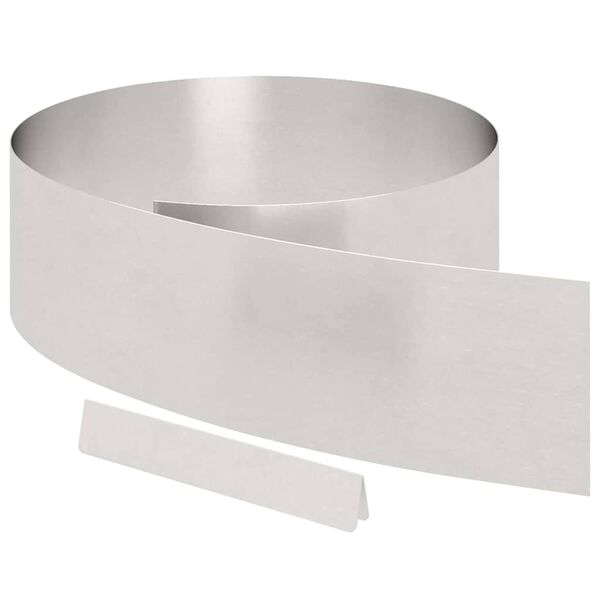 vidaXL Bordure de Pelouse Argent 450 x 0,05 x 15 cm Acier inoxydable