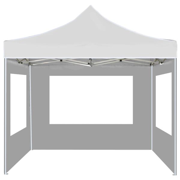 vidaXL Tente de réception pliable avec parois Aluminium 2x2 m Blanc