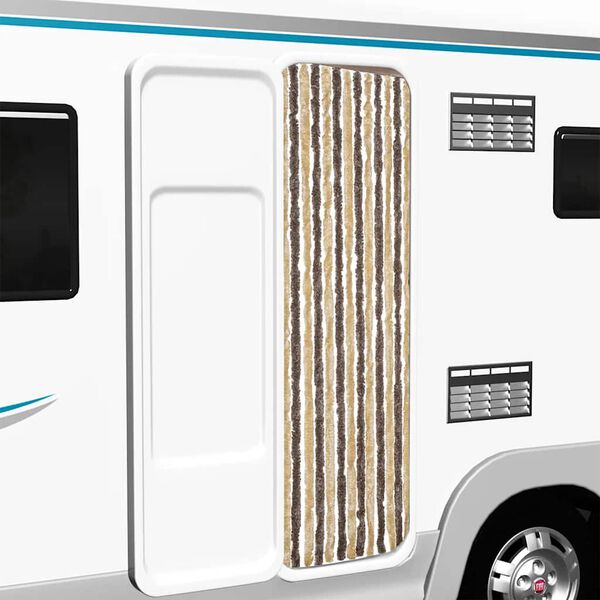 vidaXL Rideau anti-mouches marron fonc&eacute; et beige 56x200 cm chenille