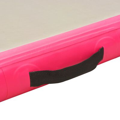 vidaXL Tapis gonflable de gymnastique avec pompe 600x100x10cm PVC Rose
