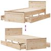 vidaXL Cadre de lit sans matelas avec t&ecirc;te de lit 90x200cm bois de pin