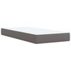 vidaXL Sommier &agrave; lattes de lit avec matelas Gris 90x200 cm Similicuir