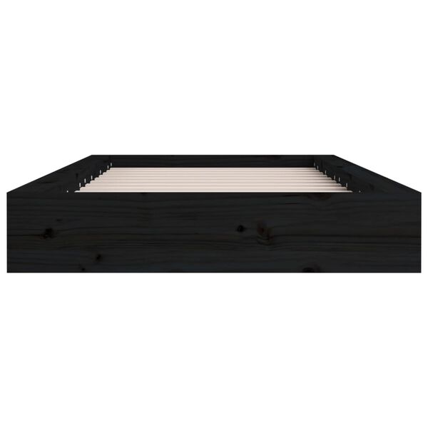 vidaXL Cadre de lit sans matelas noir 75x190 cm bois massif