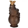 HI Roi grenouille fontaine &agrave; eau M&eacute;tal Marron