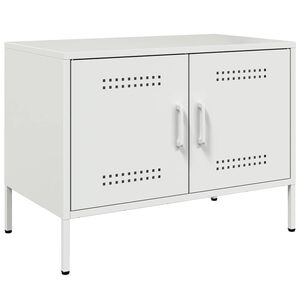 vidaXL Meuble TV blanc 68x39x50,5 cm acier