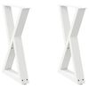 vidaXL Pieds de table &agrave; manger 2 pi&egrave;ces Blanc 60 x (72-73,3) cm Acier