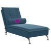 vidaXL Chaise longue de massage avec traversin bleu velours