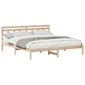 vidaXL Cadre de lit Marron 200 x 200 cm Pin massif
